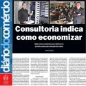 Jornal "Diário do Comércio" trazendo notícia sobre consultorias de como economizar.