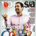 Capa da revista Você S/A, com homem de camisa social rosa, falando sobre como ter uma carreira no Google.