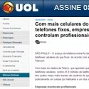 Notícia do portal UOL sobre o uso de celulares para as empresas controlarem seus funcionários.