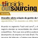 Página do TI Inside noticiando que o Atacadão adotou solução de gestão de telefonia.