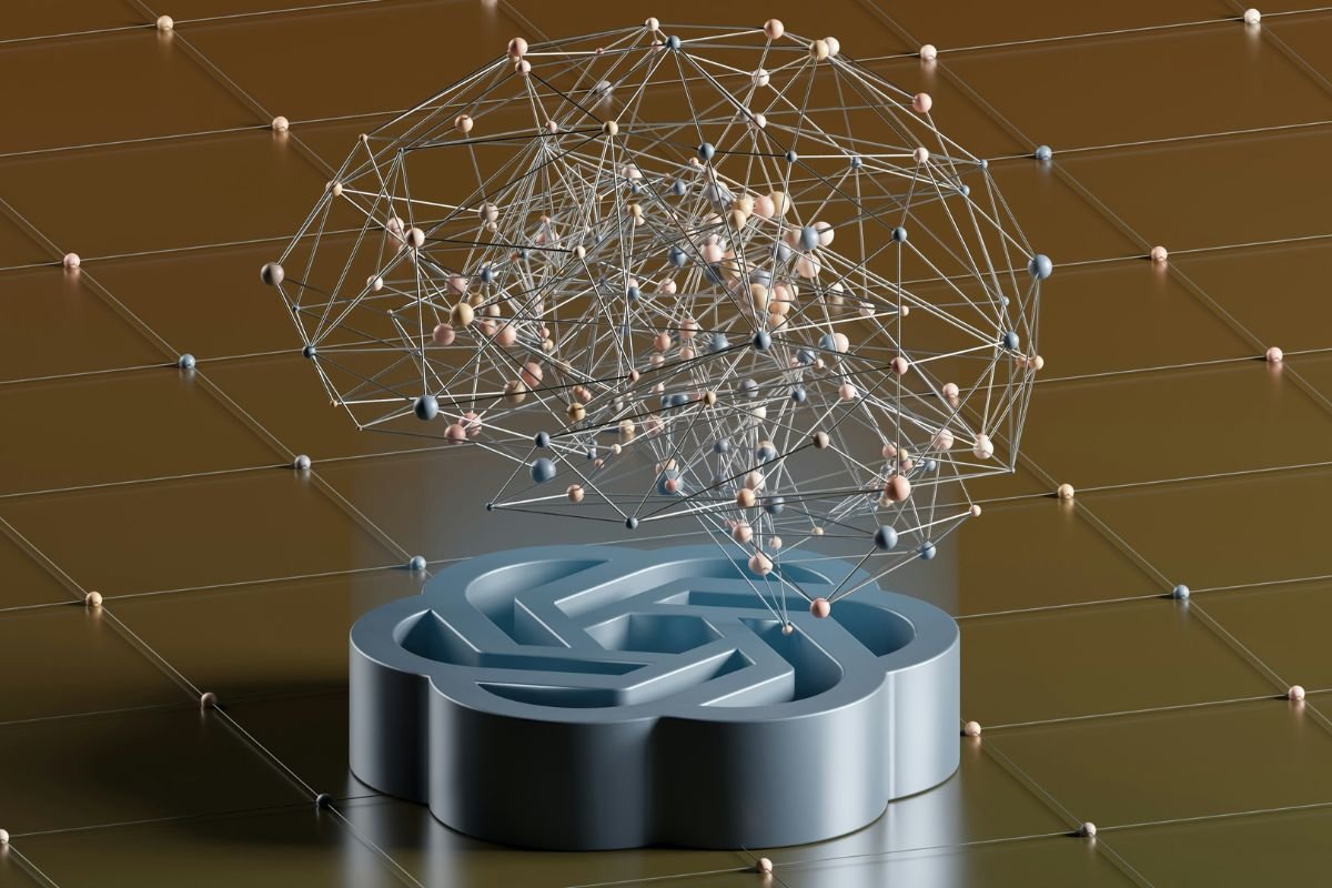 Imagem de um cérebro tecnológico gerada com inteligência artificial.