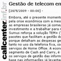 Jornal Call Center falando sobre a importância da gestão de telecom em tempos de crise.